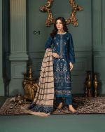 Premium Embroidered dora Dhanak Shirt Unstitched