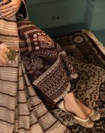 Premium Embroidered dora Dhanak Shirt - Unstitched - Image 4