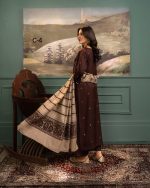 Premium Embroidered dora Dhanak Shirt - Unstitched - Image 5